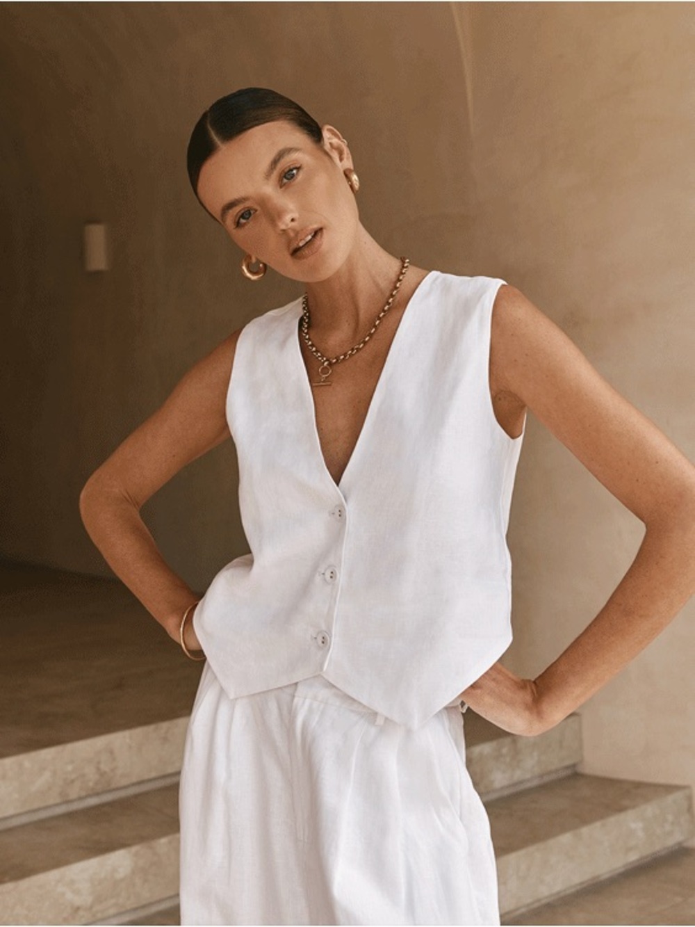 DISSH White Linen Banks Vest